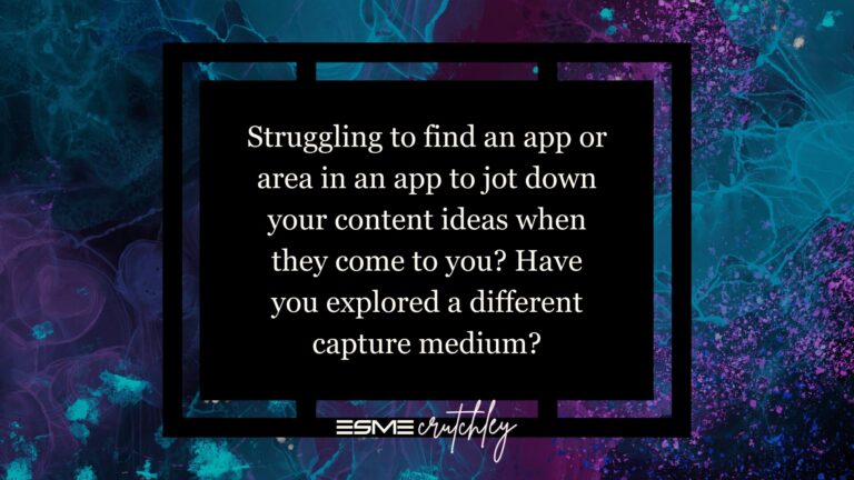 Struggling to find an app of area in an app to jot down your content ideas when they come to you? Have you explored a different capture medium?