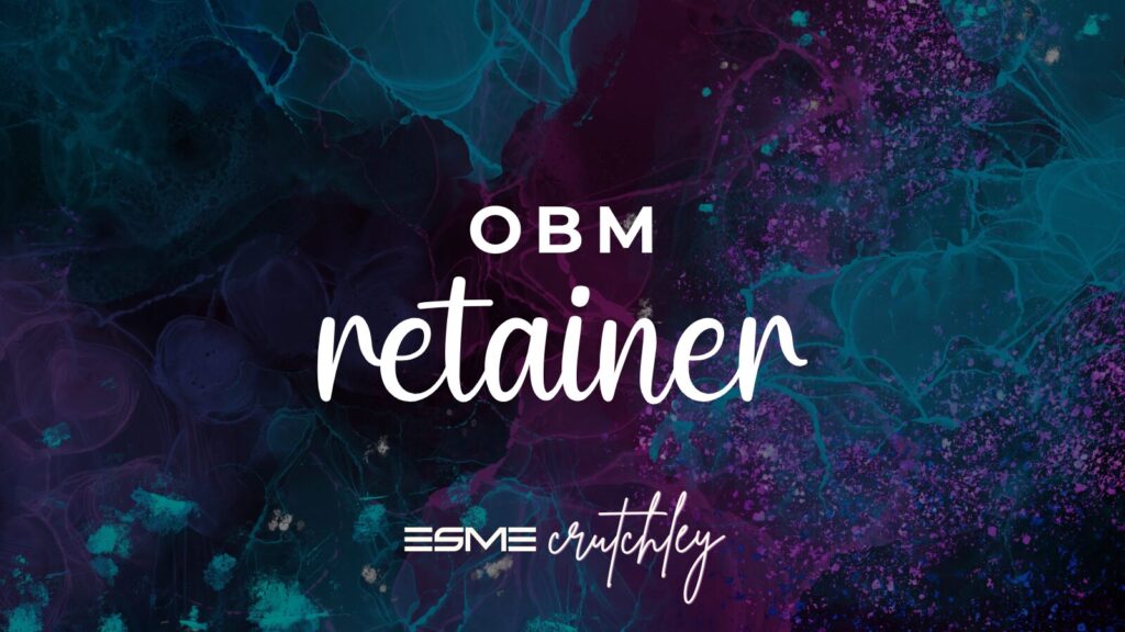 Galaxy background with "OBM Retainer" written in white